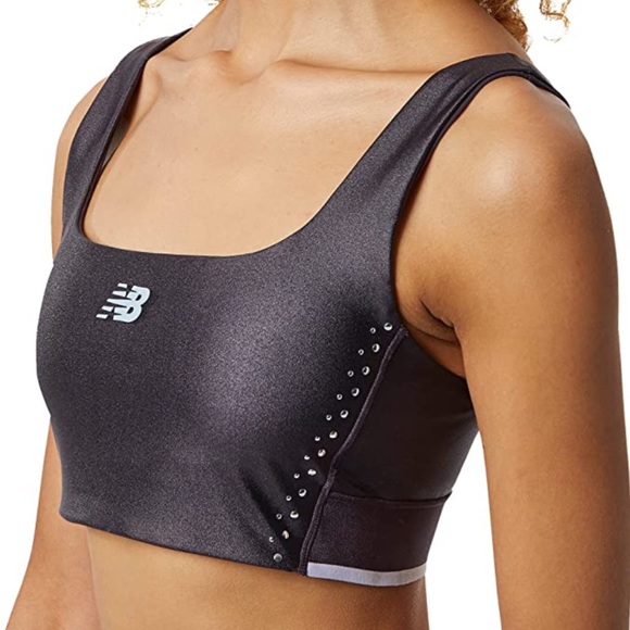 NEW BALANCE SYD COLLECTION BLACK STUDDED SPORTS BRA LARGE NWT - Picture 4 of 16